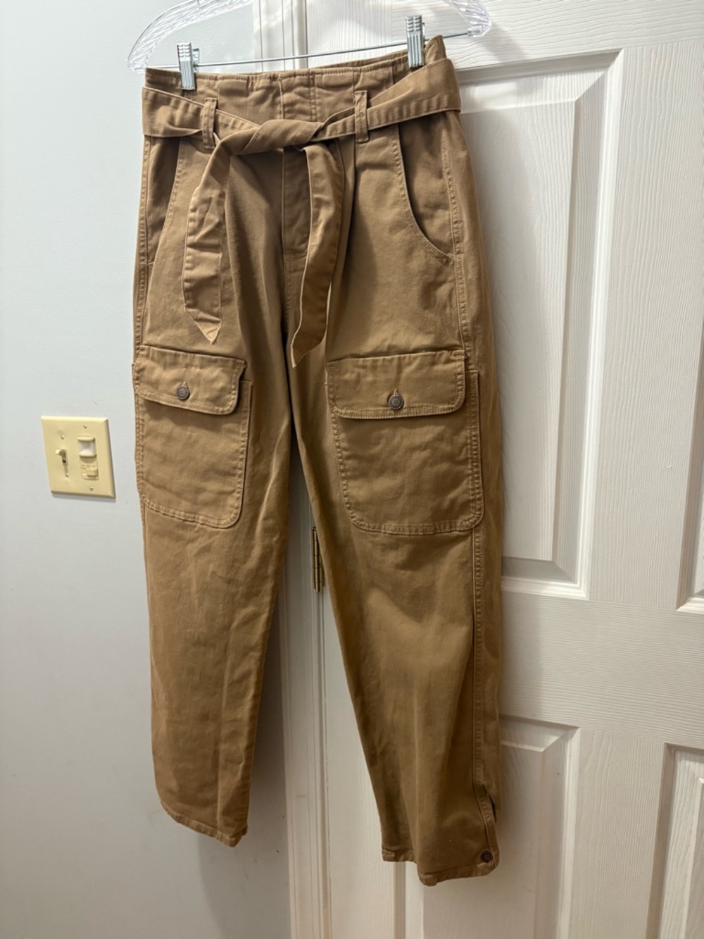 Happy X Nature Button Up Cargo Pants Tan Size 6